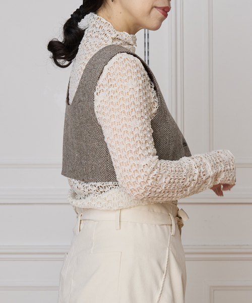 IENA LA BOUCLE antik dantel レースカットソー（Tシャツ/カットソー