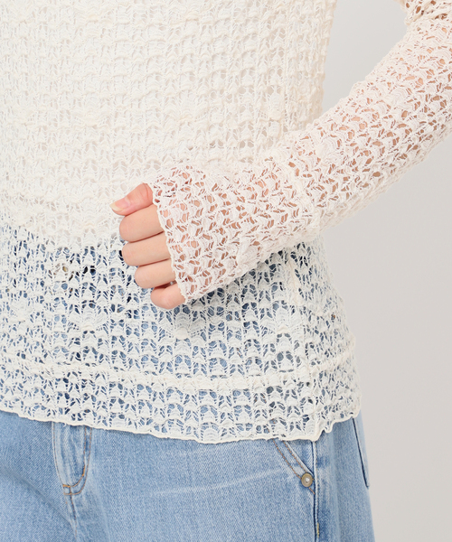 IENA LA BOUCLE antik dantel レースカットソー（Tシャツ/カットソー