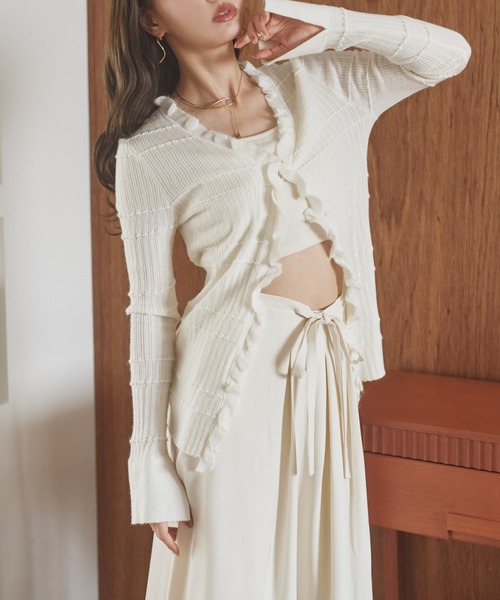 LAULEN(ローレン)の「front frill lib knit cardigan /フロントフリルリブニットカーディガン(カーディガン/ボレロ・レディース・ブラウン/ブラック/アイボリー・FREE)」の22枚目の写真