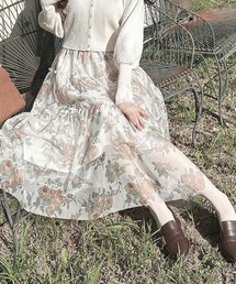 an another angelus | ローズプリントチュールティアードスカート(スカート)