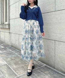 an another angelus | ローズプリントチュールティアードスカート(スカート)