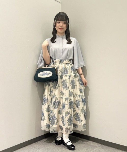 セール】ローズプリントチュールティアードスカート/fint フィント