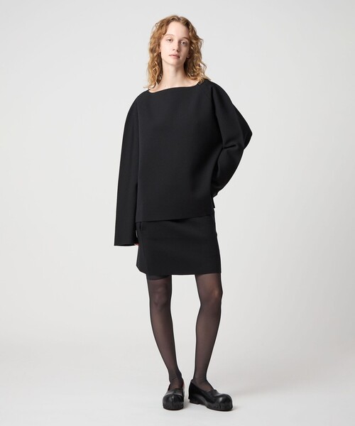 6（ロク）の「＜6(ROKU)＞ポリエステルウール スムース ミニ タイトスカート（スカート・レディース・モカ/ブラック・FREE）」の3枚目の写真