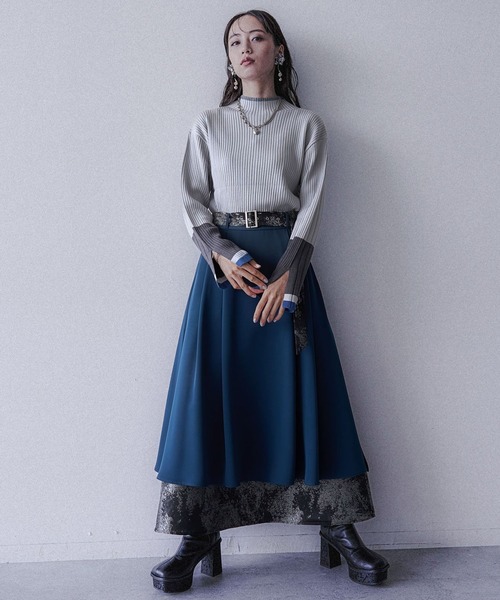 HARE（ハレ）の「ハイショクリブタイトニットプルオーバー(HARE)（ニット/セーター・レディース・グレー/パープル/ブラック/ブラック系その他/ライトグレー・FREE）」の9枚目の写真