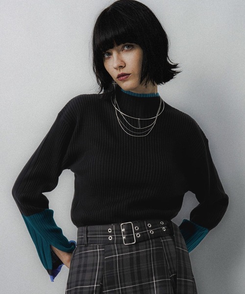 HARE（ハレ）の「ハイショクリブタイトニットプルオーバー(HARE)（ニット/セーター・レディース・グレー/パープル/ブラック/ブラック系その他/ライトグレー・FREE）」の12枚目の写真