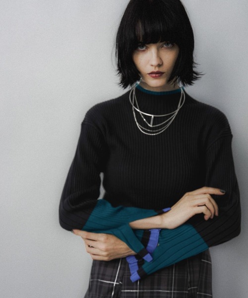 HARE（ハレ）の「ハイショクリブタイトニットプルオーバー(HARE)（ニット/セーター・レディース・グレー/パープル/ブラック/ブラック系その他/ライトグレー・FREE）」の13枚目の写真