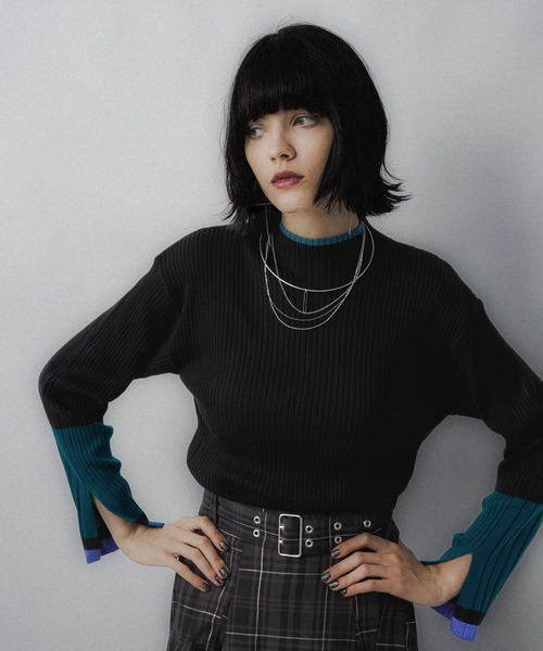 HARE（ハレ）の「ハイショクリブタイトニットプルオーバー(HARE)（ニット/セーター・レディース・グレー/パープル/ブラック/ブラック系その他/ライトグレー・FREE）」の14枚目の写真