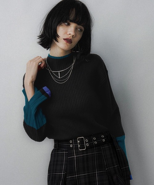 HARE（ハレ）の「ハイショクリブタイトニットプルオーバー(HARE)（ニット/セーター・レディース・グレー/パープル/ブラック/ブラック系その他/ライトグレー・FREE）」の15枚目の写真