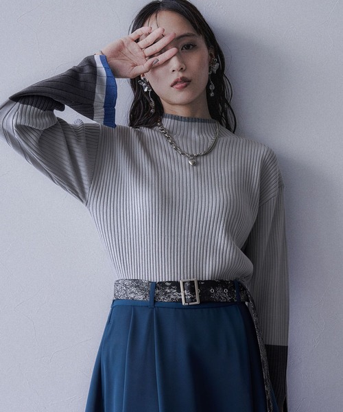 HARE（ハレ）の「ハイショクリブタイトニットプルオーバー(HARE)（ニット/セーター・レディース・グレー/パープル/ブラック/ブラック系その他/ライトグレー・FREE）」の16枚目の写真