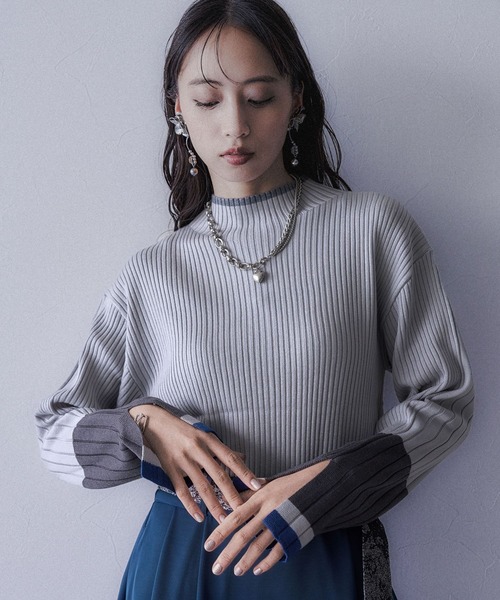 HARE（ハレ）の「ハイショクリブタイトニットプルオーバー(HARE)（ニット/セーター・レディース・グレー/パープル/ブラック/ブラック系その他/ライトグレー・FREE）」の17枚目の写真