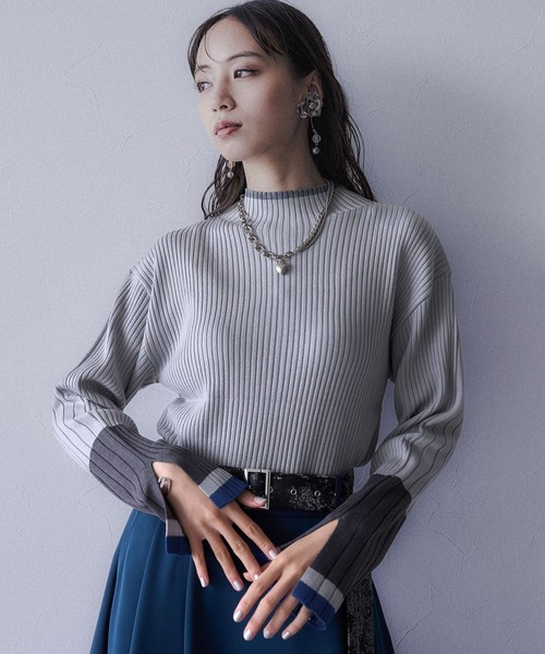 HARE（ハレ）の「ハイショクリブタイトニットプルオーバー(HARE)（ニット/セーター・レディース・グレー/パープル/ブラック/ブラック系その他/ライトグレー・FREE）」の18枚目の写真