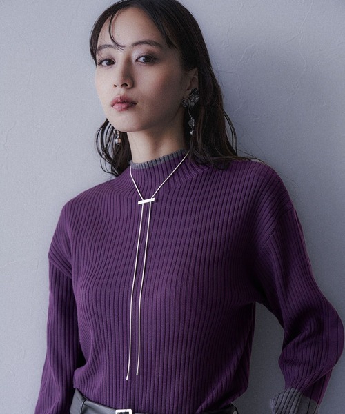 HARE（ハレ）の「ハイショクリブタイトニットプルオーバー(HARE)（ニット/セーター・レディース・グレー/パープル/ブラック/ブラック系その他/ライトグレー・FREE）」の21枚目の写真