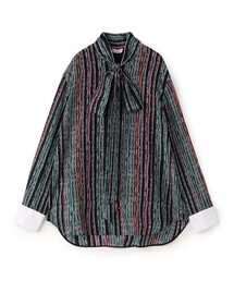タグ付き未使用♡ トゥモローランド リーフ柄ボウタイブラウス 23AW 定価2万 タグ付き未使用♡ トゥモローランド リーフ柄ボウタイブラウス