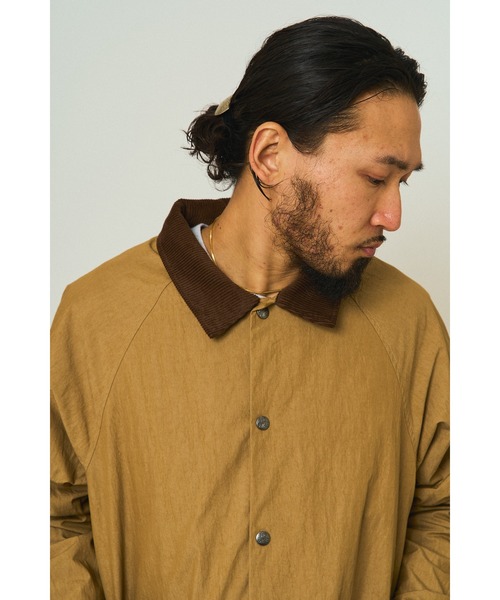 BIG MIKE(ビッグマイク)の「BIG MIKE ビックマイク/ ピグメント ロング コーチジャケット/コート //// 102546300(ステンカラーコート・メンズ・ブラック/ベージュ/グリーン・MEDIUM/X-LARGE/LARGE)」の4枚目の写真