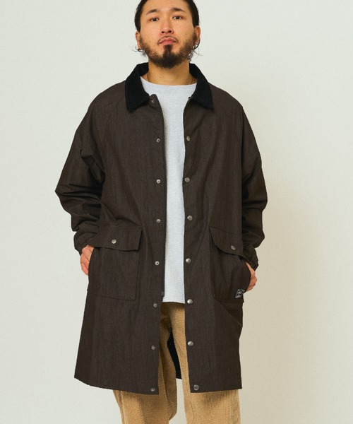 BIG MIKE(ビッグマイク)の「BIG MIKE ビックマイク/ ピグメント ロング コーチジャケット/コート //// 102546300(ステンカラーコート・メンズ・ブラック/ベージュ/グリーン・MEDIUM/X-LARGE/LARGE)」の17枚目の写真