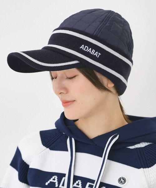 adabat（アダバット）の「キルティングラインブリム防寒キャップ（キャップ・レディース・ホワイト系/ネイビー/ベージュ/グレー・00）」の14枚目の写真