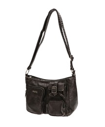 X-girl | MULTI POCKET FADED FAUX LEATHER BAG(ショルダーバッグ)