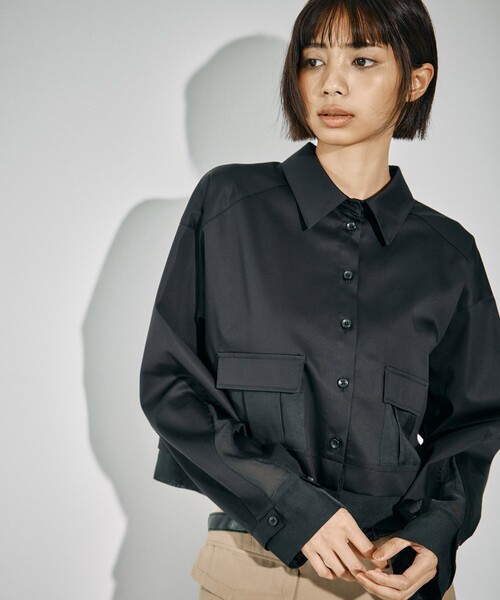 UNITED TOKYO(ユナイテッドトウキョウ)の「【残りわずか!】シアーシフトショートシャツ|ウォッシャブル/ショートシャツ/春服(シャツ/ブラウス・レディース・ホワイト/ブラウン/ブラック/グレー・FREE)」の16枚目の写真