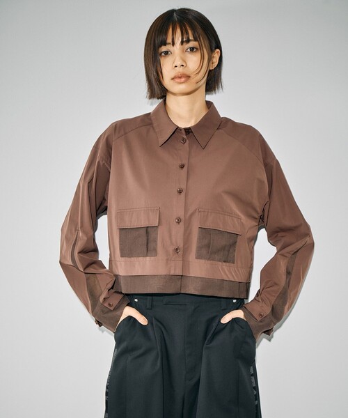 UNITED TOKYO(ユナイテッドトウキョウ)の「【残りわずか!】シアーシフトショートシャツ|ウォッシャブル/ショートシャツ/春服(シャツ/ブラウス・レディース・ホワイト/ブラウン/ブラック/グレー・FREE)」の6枚目の写真