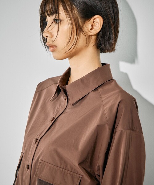 UNITED TOKYO(ユナイテッドトウキョウ)の「【残りわずか!】シアーシフトショートシャツ|ウォッシャブル/ショートシャツ/春服(シャツ/ブラウス・レディース・ホワイト/ブラウン/ブラック/グレー・FREE)」の9枚目の写真