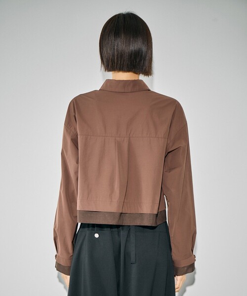 シアーシフトショートシャツ｜ウォッシャブル/ショートシャツ/秋服/冬