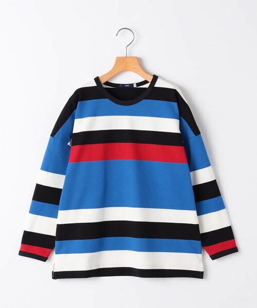 SHIPS KIDS:130～170cm/ マルチ ボーダー ロングスリーブ Tシャツ