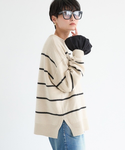 BARNYARDSTORM(バンヤードストーム)の「BARNYARDSTORM / ボーダーニット / ハンドウォッシャブル【WEB限定カラー】(ニット/セーター・レディース・ブラック/ベージュ/ネイビー・FREE)」の14枚目の写真