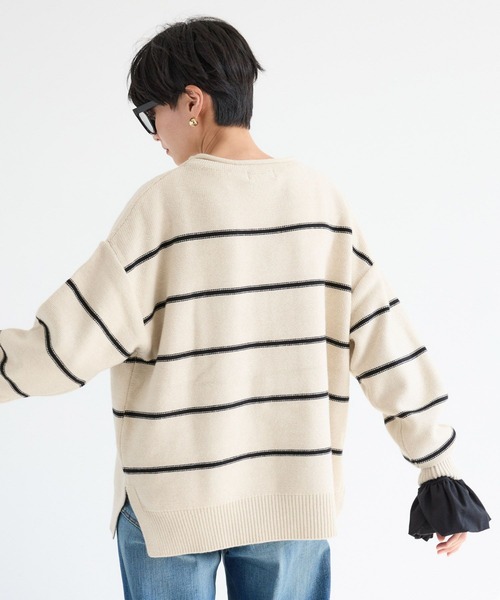 BARNYARDSTORM(バンヤードストーム)の「BARNYARDSTORM / ボーダーニット / ハンドウォッシャブル【WEB限定カラー】(ニット/セーター・レディース・ブラック/ベージュ/ネイビー・FREE)」の15枚目の写真
