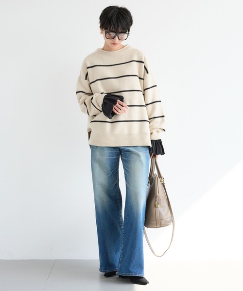 BARNYARDSTORM(バンヤードストーム)の「BARNYARDSTORM / ボーダーニット / ハンドウォッシャブル【WEB限定カラー】(ニット/セーター・レディース・ブラック/ベージュ/ネイビー・FREE)」の16枚目の写真