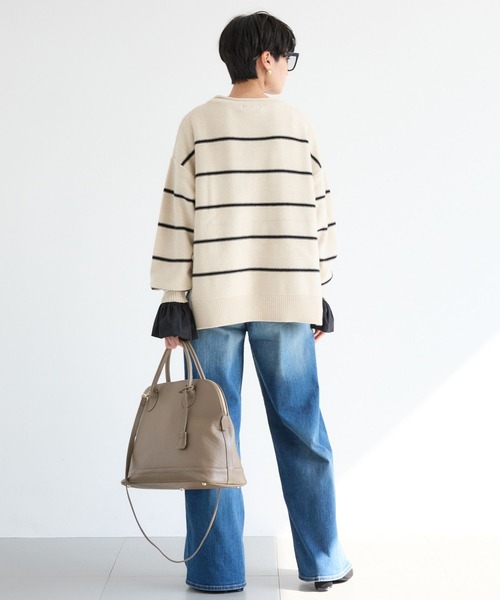 BARNYARDSTORM(バンヤードストーム)の「BARNYARDSTORM / ボーダーニット / ハンドウォッシャブル【WEB限定カラー】(ニット/セーター・レディース・ブラック/ベージュ/ネイビー・FREE)」の18枚目の写真