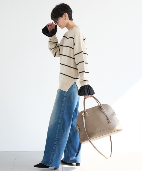 BARNYARDSTORM(バンヤードストーム)の「BARNYARDSTORM / ボーダーニット / ハンドウォッシャブル【WEB限定カラー】(ニット/セーター・レディース・ブラック/ベージュ/ネイビー・FREE)」の19枚目の写真