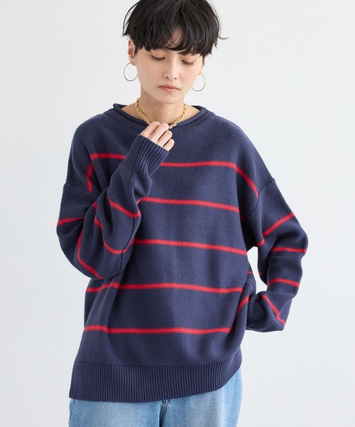 BARNYARDSTORM(バンヤードストーム)の「BARNYARDSTORM / ボーダーニット / ハンドウォッシャブル【WEB限定カラー】(ニット/セーター・レディース・ブラック/ベージュ/ネイビー・FREE)」の20枚目の写真