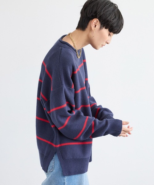 BARNYARDSTORM(バンヤードストーム)の「BARNYARDSTORM / ボーダーニット / ハンドウォッシャブル【WEB限定カラー】(ニット/セーター・レディース・ブラック/ベージュ/ネイビー・FREE)」の21枚目の写真