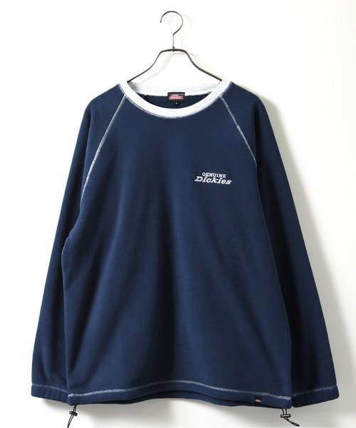 Dickies（ディッキーズ）の「【neos】GENUINE DICKIES ジェニュイン ディッキーズ ルーズシルエット リンガー ワンポイント ロゴ 刺繍 フリース プルオーバー（スウェット・メンズ・スミクロ/ネイビー/ライトグレー/グリーン・MEDIUM/LARGE/X-LARGE）」の2枚目の写真