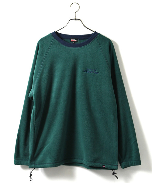 Dickies（ディッキーズ）の「【neos】GENUINE DICKIES ジェニュイン ディッキーズ ルーズシルエット リンガー ワンポイント ロゴ 刺繍 フリース プルオーバー（スウェット・メンズ・スミクロ/ネイビー/ライトグレー/グリーン・MEDIUM/LARGE/X-LARGE）」の4枚目の写真