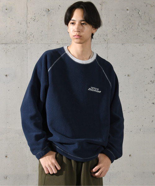 Dickies（ディッキーズ）の「【neos】GENUINE DICKIES ジェニュイン ディッキーズ ルーズシルエット リンガー ワンポイント ロゴ 刺繍 フリース プルオーバー（スウェット・メンズ・スミクロ/ネイビー/ライトグレー/グリーン・MEDIUM/LARGE/X-LARGE）」の14枚目の写真