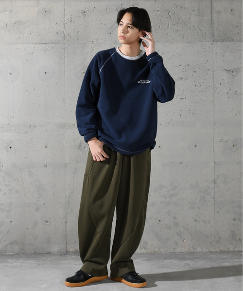 Dickies（ディッキーズ）の「【neos】GENUINE DICKIES ジェニュイン ディッキーズ ルーズシルエット リンガー ワンポイント ロゴ 刺繍 フリース プルオーバー（スウェット・メンズ・スミクロ/ネイビー/ライトグレー/グリーン・MEDIUM/LARGE/X-LARGE）」の15枚目の写真