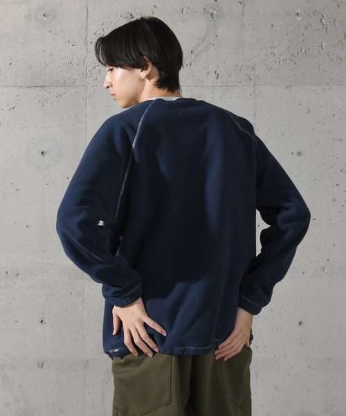 Dickies（ディッキーズ）の「【neos】GENUINE DICKIES ジェニュイン ディッキーズ ルーズシルエット リンガー ワンポイント ロゴ 刺繍 フリース プルオーバー（スウェット・メンズ・スミクロ/ネイビー/ライトグレー/グリーン・MEDIUM/LARGE/X-LARGE）」の17枚目の写真