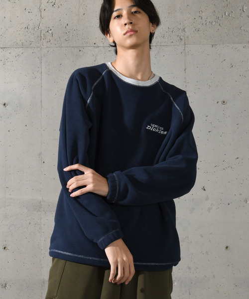 Dickies（ディッキーズ）の「【neos】GENUINE DICKIES ジェニュイン ディッキーズ ルーズシルエット リンガー ワンポイント ロゴ 刺繍 フリース プルオーバー（スウェット・メンズ・スミクロ/ネイビー/ライトグレー/グリーン・MEDIUM/LARGE/X-LARGE）」の18枚目の写真