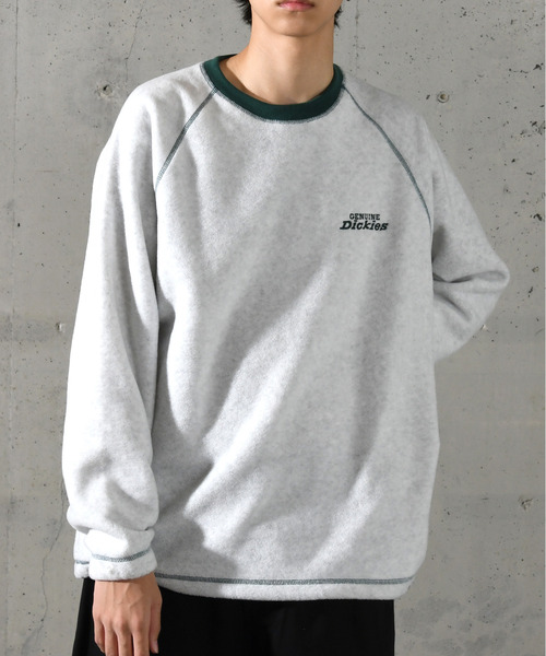 Dickies（ディッキーズ）の「【neos】GENUINE DICKIES ジェニュイン ディッキーズ ルーズシルエット リンガー ワンポイント ロゴ 刺繍 フリース プルオーバー（スウェット・メンズ・スミクロ/ネイビー/ライトグレー/グリーン・MEDIUM/LARGE/X-LARGE）」の19枚目の写真