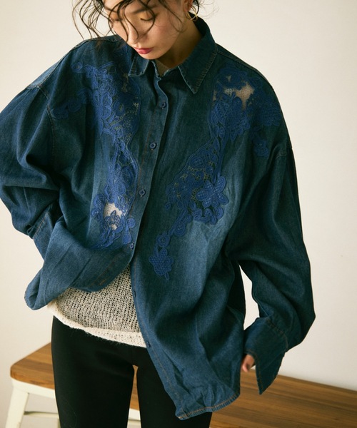 シャツ ブラウス Cutwork Lace Shirts レディース anuke アンヌーク レースシャツロングワンピース anuke（アンヌーク