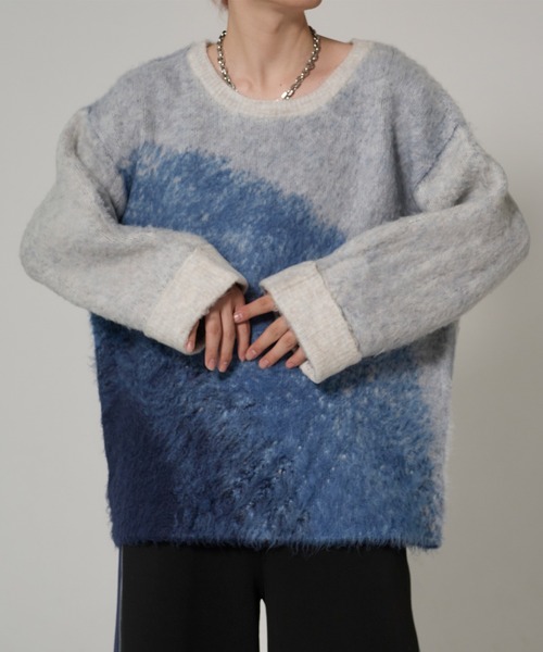 狐独(コドク)の「グラデーションシャギーオーバーニット(ニット/セーター・メンズ・ブルー/ブラック・LARGE/MEDIUM)」の21枚目の写真