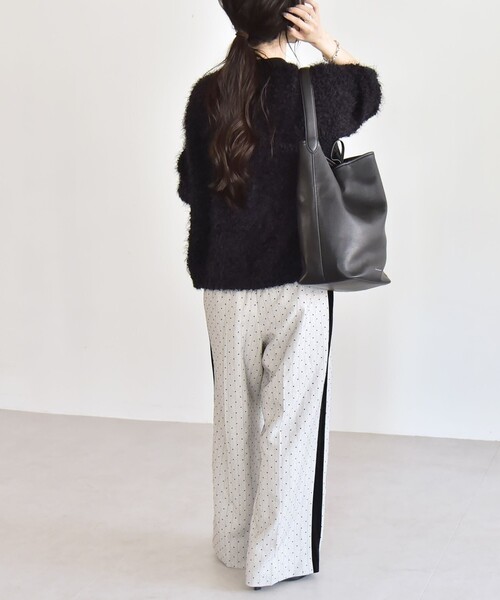 quaranciel:ネップツイード クルーネック コンパクト ニット SHIPS｜quaranciel:<手洗い可能>ネップツイード クルーネック