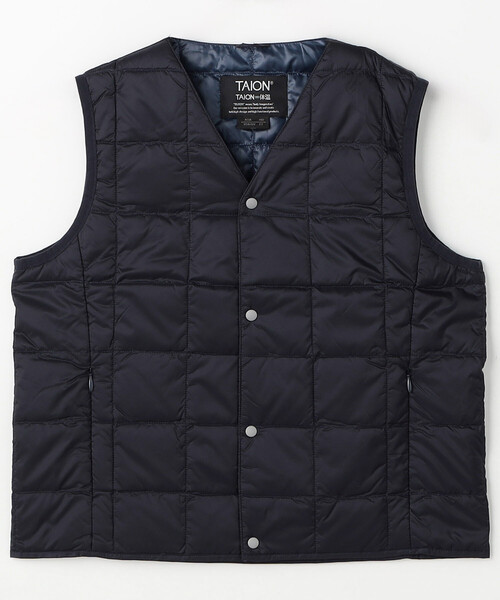 FREAK'S STORE(フリークスストア)の「限定展開 TAION/タイオン KIDS ベーシック Vネックボタン インナーダウンベスト / TAION-K001(ダウンジャケット/コート・キッズ・ネイビー/ベージュ/ブラック/オリーブ・110/120/130/140)」の4枚目の写真