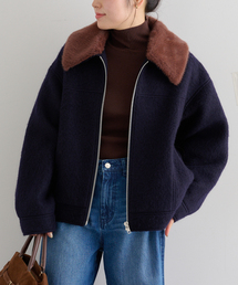 美品 スピックアンドスパン 24AW チェックルーズジャケット ネイビー チェックルーズジャケット（テーラードジャケット）｜Spick and