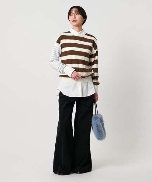 SLOANE（スローン）の「【別注】＜SLOANE＞マルチボーダー ニット（ニット/セーター・レディース・ブラウン系/レッド・FREE）」の9枚目の写真