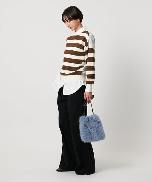 SLOANE（スローン）の「【別注】＜SLOANE＞マルチボーダー ニット（ニット/セーター・レディース・ブラウン系/レッド・FREE）」の8枚目の写真