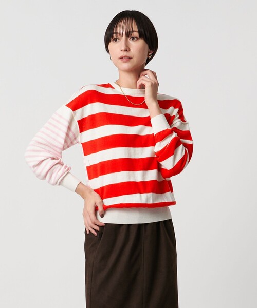 SLOANE（スローン）の「【別注】＜SLOANE＞マルチボーダー ニット（ニット/セーター・レディース・ブラウン系/レッド・FREE）」の7枚目の写真