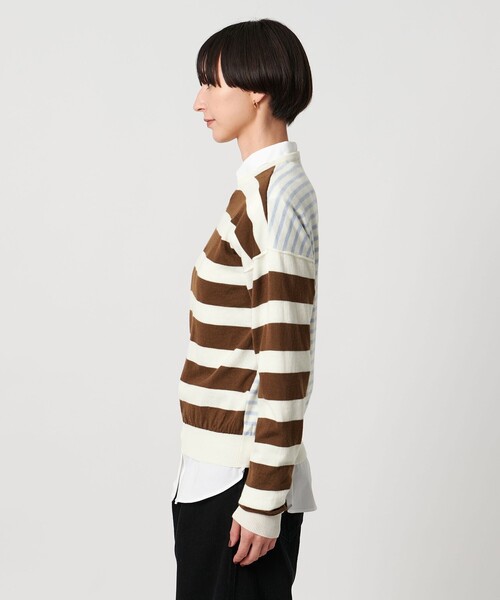 SLOANE（スローン）の「【別注】＜SLOANE＞マルチボーダー ニット（ニット/セーター・レディース・ブラウン系/レッド・FREE）」の3枚目の写真
