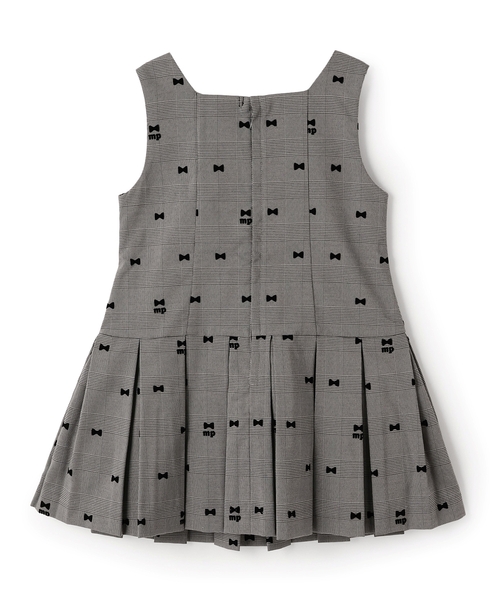 セール】リボンフロッキー×チェック ジャンパースカート（ジャンパー